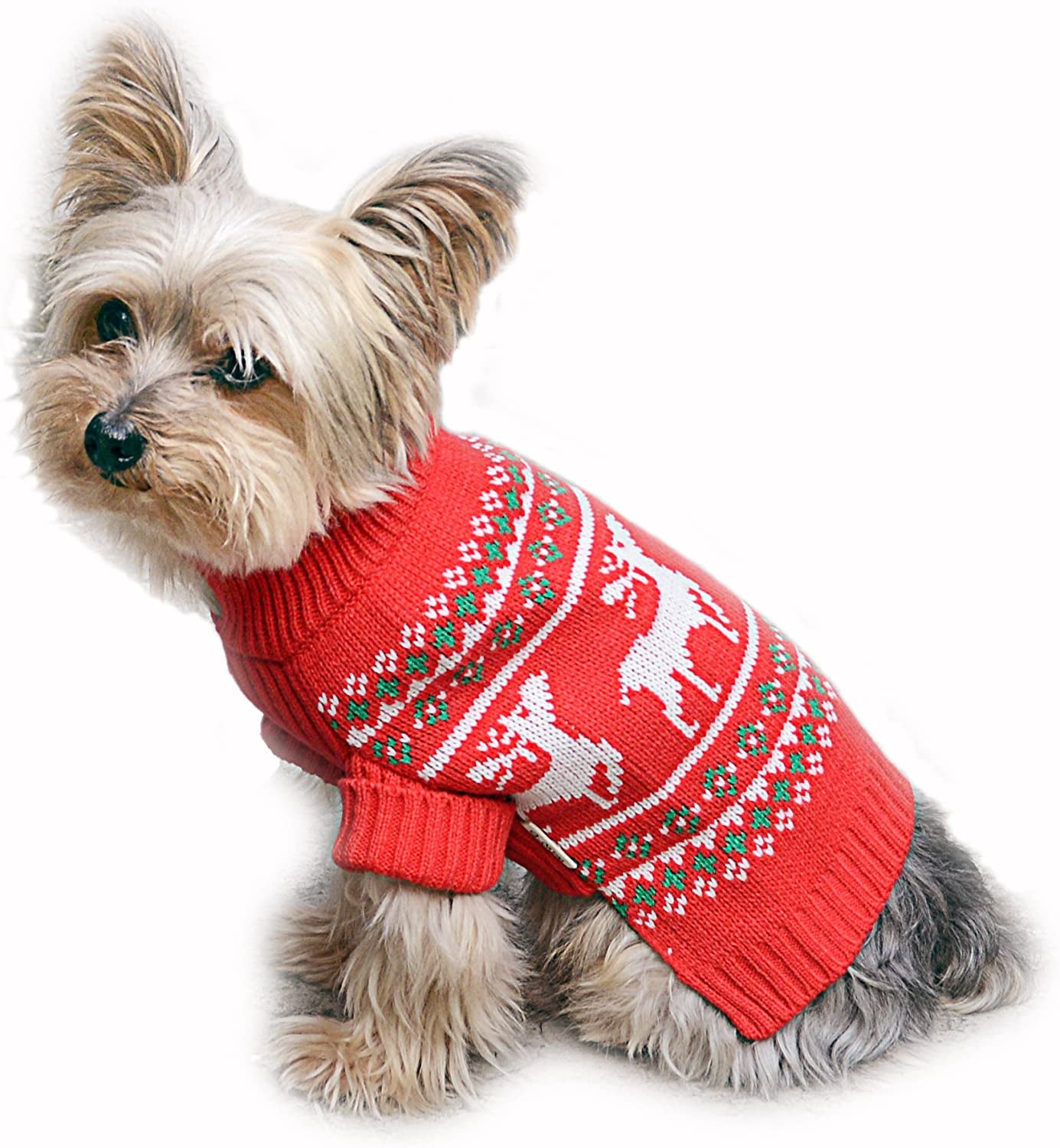 Stinky G Festive Reindeer Dog Sweater Green Size #10 Animals & Pet Supplies > Pet Supplies > Dog Supplies > Dog Apparel Stinky G Red #10 