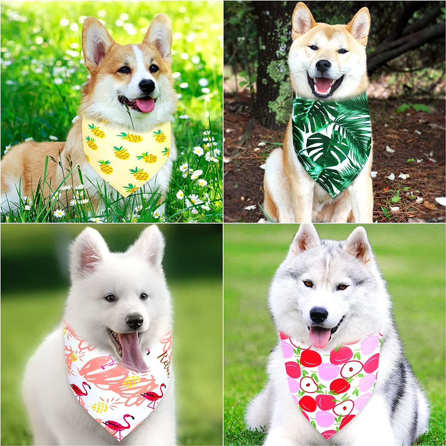 20 Pieces Summer Dog Bandanas Hawaiian Style Dog Bandanas Washable Fruit Dog Bandanas Triangle Dog Bibs PET Scarf Assortment Puppy Kerchief Accessories for Small Medium Pets Dogs Cats (X-Large) Animals & Pet Supplies > Pet Supplies > Dog Supplies > Dog Apparel Frienda   