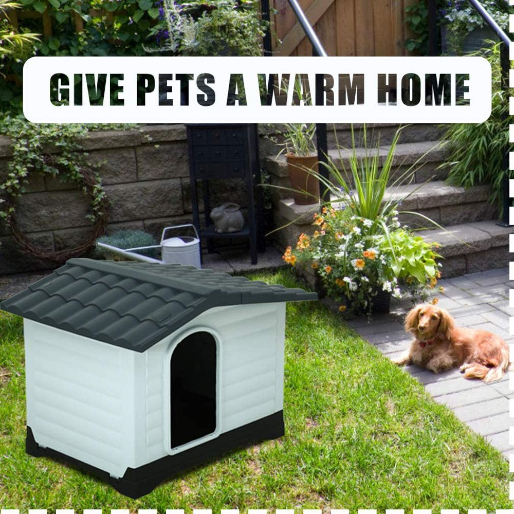 Outdoor Dog House for Small Dogs Waterproof Pet Shelter Durable Antiair-Free Pet House with Base Support for All-Weather Use, 26 Inch Animals & Pet Supplies > Pet Supplies > Dog Supplies > Dog Houses Dkeli   