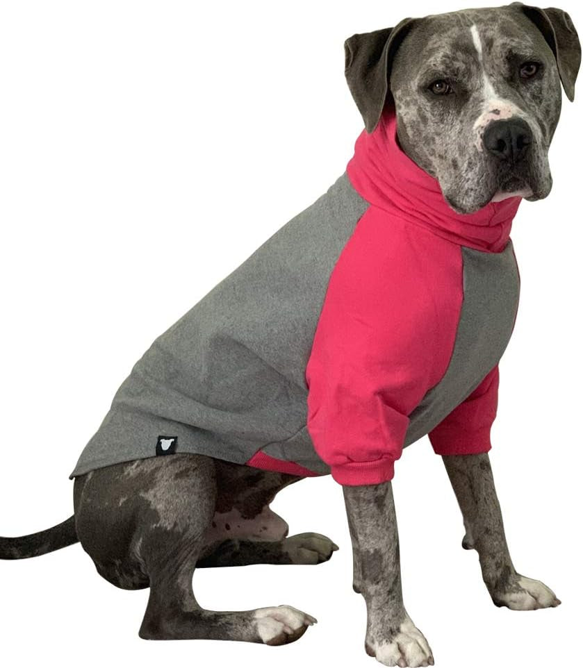 Tooth & Honey Large Dog Sweater/Pitbull/Large Dog Sweater Dog Sweatshirt/Hot Pink & Grey (Large) Animals & Pet Supplies > Pet Supplies > Dog Supplies > Dog Apparel Tooth & Honey Medium  