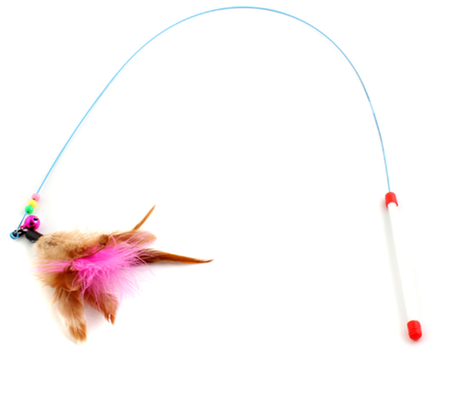 Feather Teaser Wand Cat Toy with Bell Animals & Pet Supplies > Pet Supplies > Cat Supplies > Cat Toys Carkira   