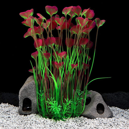 Large Aquarium Plants Artificial Plastic Fish Tank Plants Decoration Ornament for All Fish Animals & Pet Supplies > Pet Supplies > Fish Supplies > Aquarium Decor UISHUSO Red  