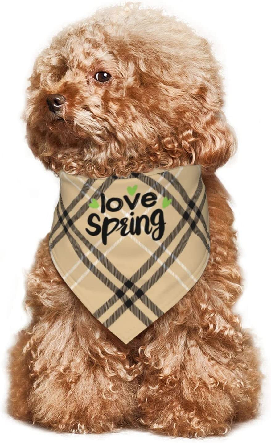 Green Love Hello Spring Simple Pet Dog and Cat Decorative Triangle Scarf,Dog Bandana,Breathable and Stain Resistant. Animals & Pet Supplies > Pet Supplies > Dog Supplies > Dog Apparel ZALTAS   