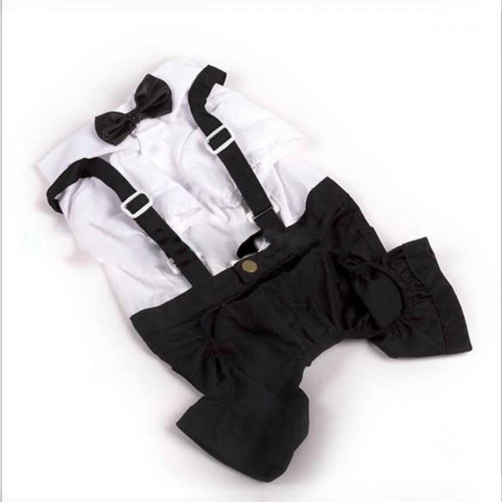 Enlightened Pet Dogs Cats Apparel Male Prince Tuxedo Bow Tie Suit Puppy Costume Jumpsuit Coat S-XL Animals & Pet Supplies > Pet Supplies > Dog Supplies > Dog Apparel Enlightened   