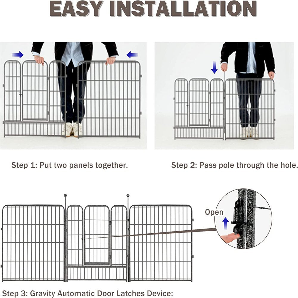 Saim Metal Dog Playpen 8 Panel Dog Pen 32Inch Height Exercise Pen W/Door for Small/Medium Dogs Outdoor Indoor RV Yard Animals & Pet Supplies > Pet Supplies > Dog Supplies > Dog Kennels & Runs Saim   