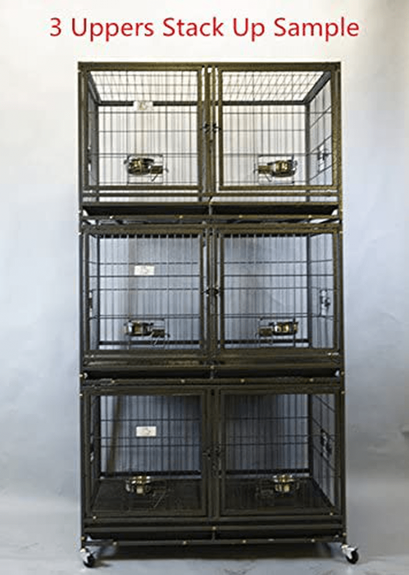 43" Stackable Heavy Duty Cage W/Feeding Doors and Divider or Additional Tray