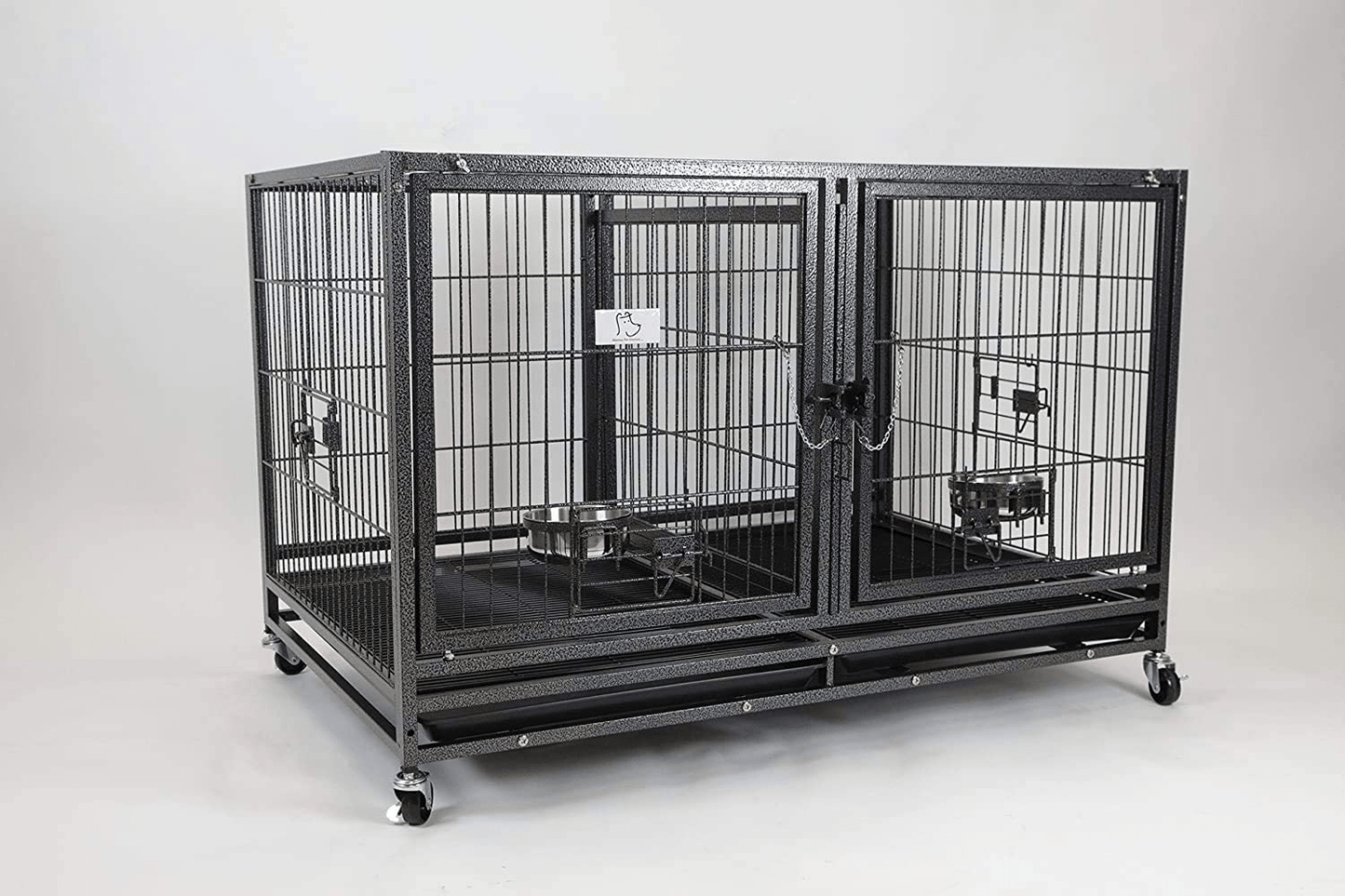 43" Stackable Heavy Duty Cage W/Feeding Doors and Divider or Additional Tray