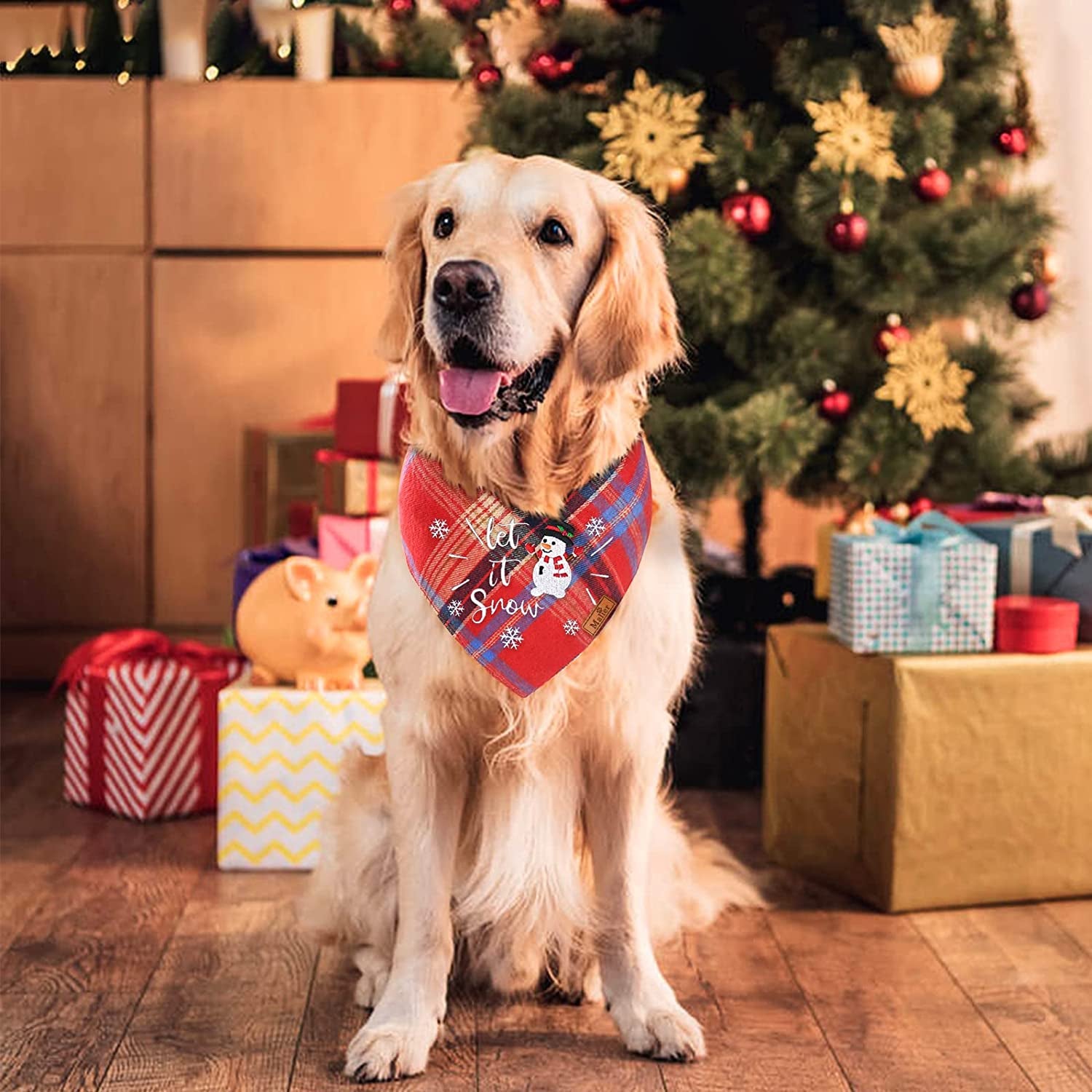 Malier Dog Christmas Bandana Reversible Embroidered Dog Bandana Classic Buffalo Plaid Pet Dog Scarf Multiple Sizes Dog Pet Triangle Bibs Kerchief for Small Medium Large and Extra Large Dogs Cats Pets Animals & Pet Supplies > Pet Supplies > Dog Supplies > Dog Apparel Malier   