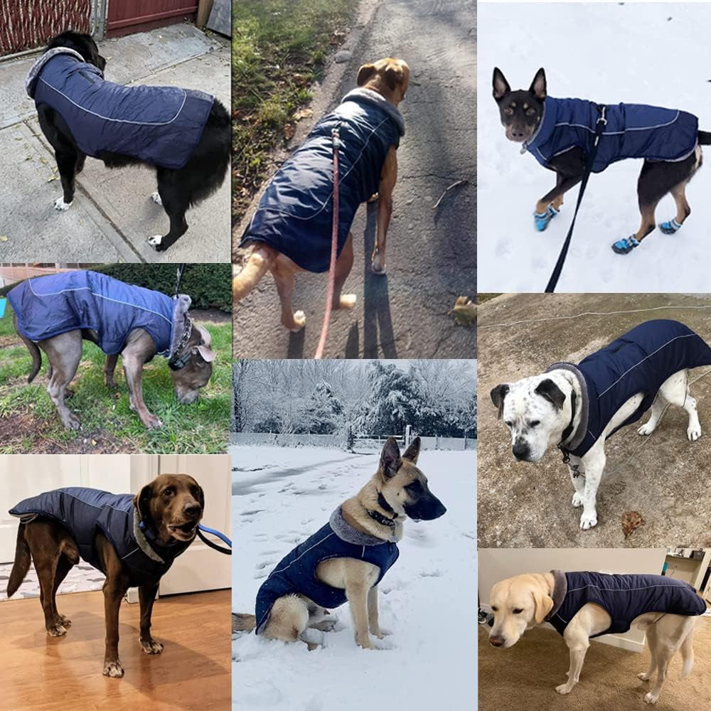 [Upgrade] Dog Winter Coat Thickened Dog Clothes Cozy Reflective Waterproof Dog Winter Jacket Warm Dog Apparel for Cold Weather British Style Fleece Vest Dog Sweater for Medium Large Dogs Animals & Pet Supplies > Pet Supplies > Dog Supplies > Dog Apparel SCPET   