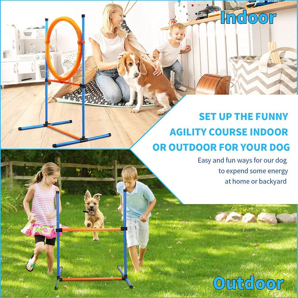 Bsyang Dog Agility Training Equipment, Dog Obstacle Course Training Starter Kit - Pet Outdoor Games with Tunnel, Weave Poles, Adjustable Hurdle, Jump Ring, Pause Box, Toys and Carrying Bag Animals & Pet Supplies > Pet Supplies > Dog Supplies > Dog Treadmills Bsyang   