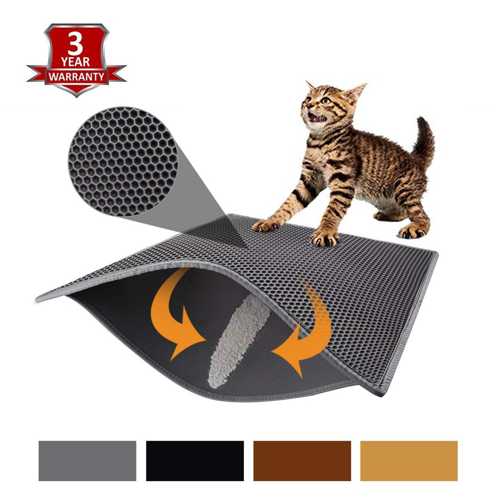 Cat Litter Mat, Litter Box Mat,Honeycomb Double Layer Trapping Litter Mat Design,Waterproof Urine Proof Kitty Litter Mat,Easy Clean Scatter Control(40*50Cm) Sale 7961 Animals & Pet Supplies > Pet Supplies > Cat Supplies > Cat Litter Box Mats Dunmore (45 X 60cm)/(17.7 X 23.6 inch) Black 