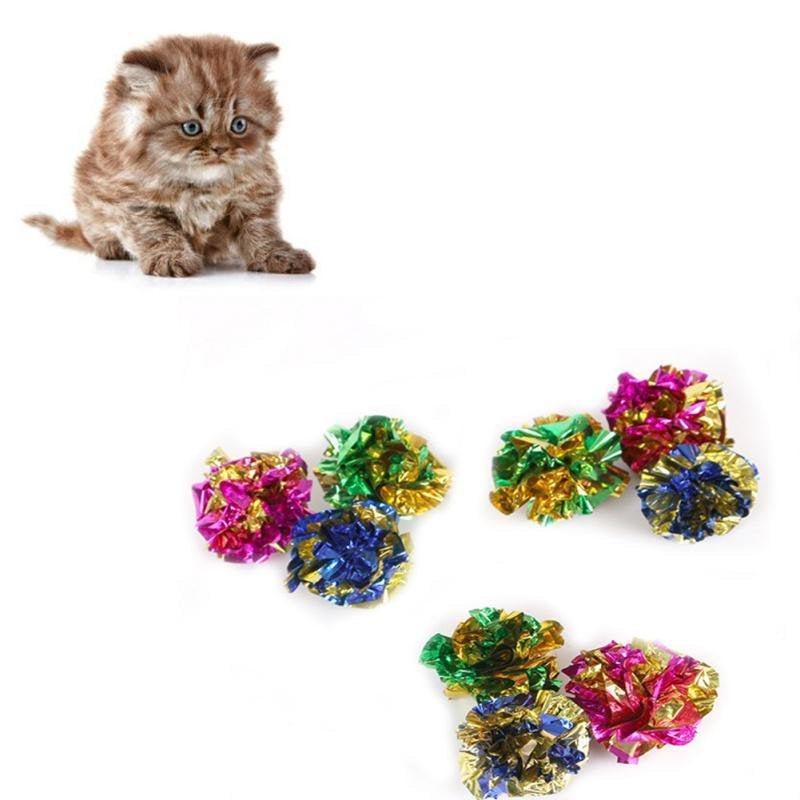 Pack of 12 Colorful Crinkle Foil Balls -Cat Interactive Toy Cat Sound Paper Mylar Balls Animals & Pet Supplies > Pet Supplies > Cat Supplies > Cat Toys Popvcly   