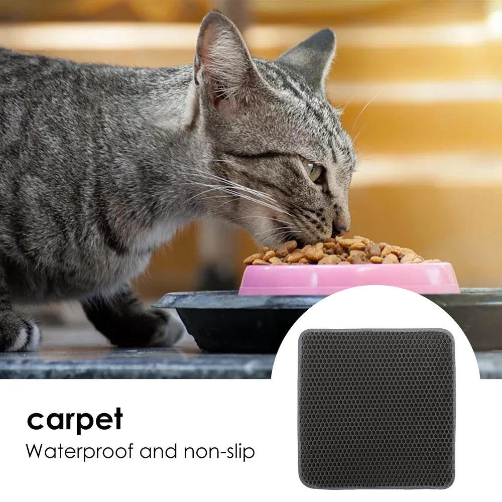 Bellanny Kitty Litter Trapping Mat, Waterproof Urine Proof Cat Litter Pad, Honeycomb Double Layer anti Slip Cat Litter Mat Trapping for Litter Box, 11.8X11.8In Soft Cat Litter Tray Box Rug Outgoing Animals & Pet Supplies > Pet Supplies > Cat Supplies > Cat Litter Box Mats Bellanny   