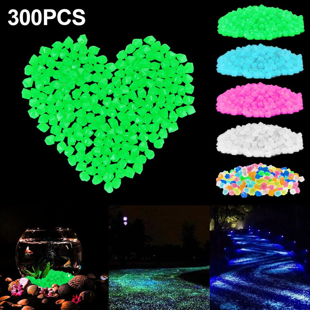 Gustave 300Pcs Glow in the Dark Stones Luminous Rocks for Home Fish Tank Aquarium Garden Lawn Yard Walkway Indoor/Outdoor Yard Decor (Blue) Animals & Pet Supplies > Pet Supplies > Fish Supplies > Aquarium Decor Gustave White  