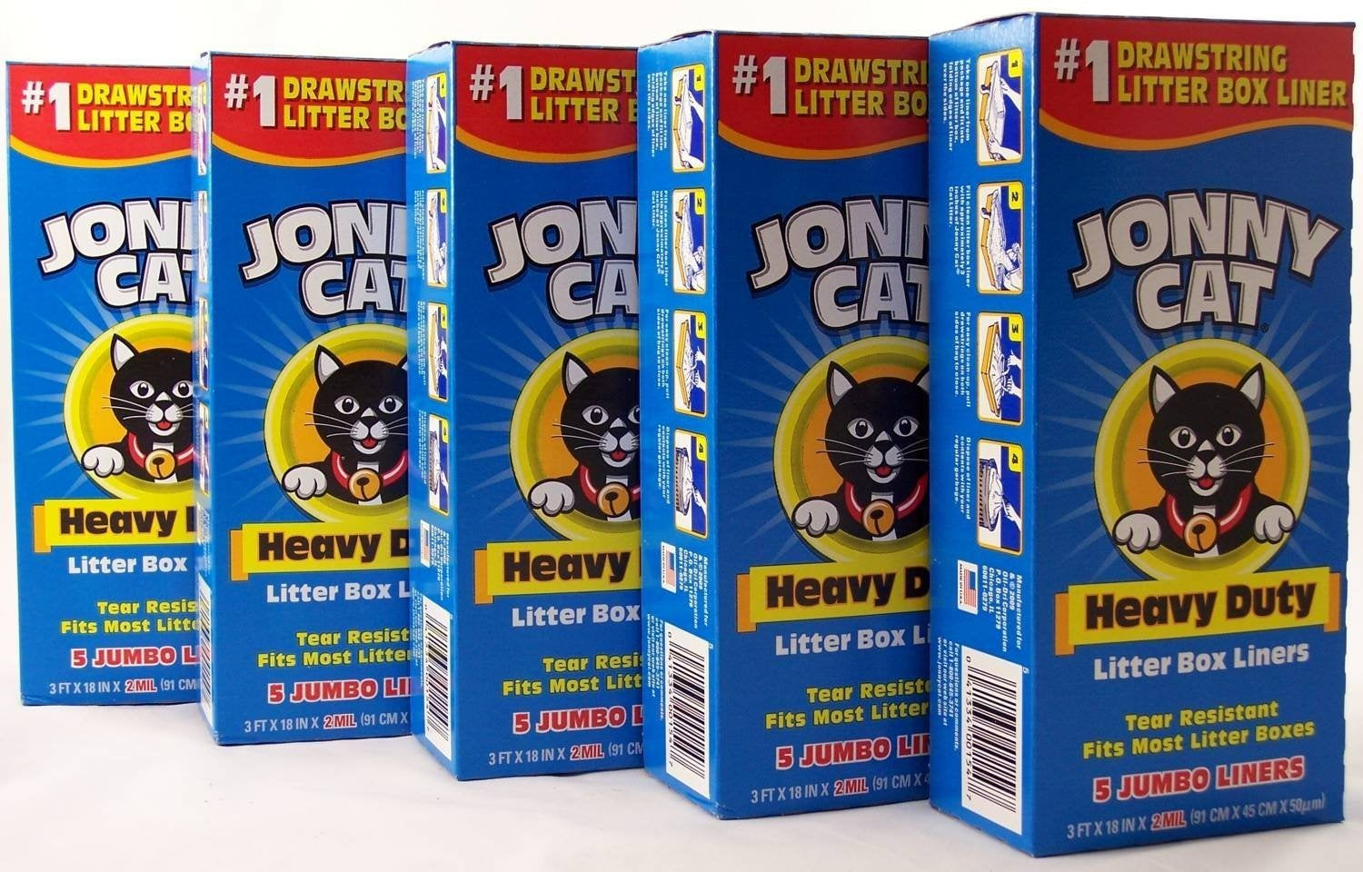 Jonny Cat, Cat Litter Box Liners with Drawstring, Jumbo, 5 Count, Pack of 5 Animals & Pet Supplies > Pet Supplies > Cat Supplies > Cat Litter Box Liners JONNY CAT   