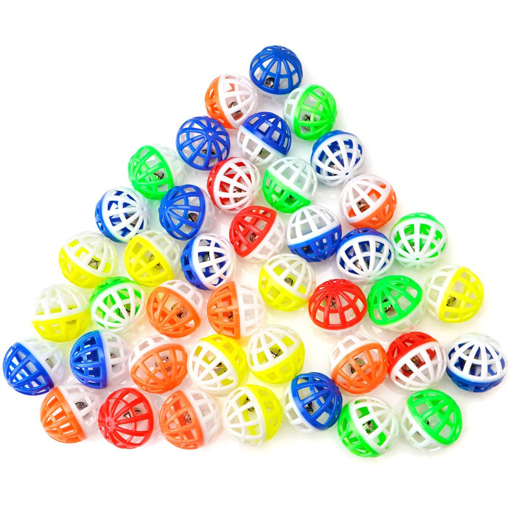 CHIWAVA 45PCS 1.6'' Cat Toy Ball with Bell Plastic Lattice Jingle Balls Kitten Chase Pounce Rattle Toy Assorted Color Animals & Pet Supplies > Pet Supplies > Cat Supplies > Cat Toys Wonpet Co., Ltd   