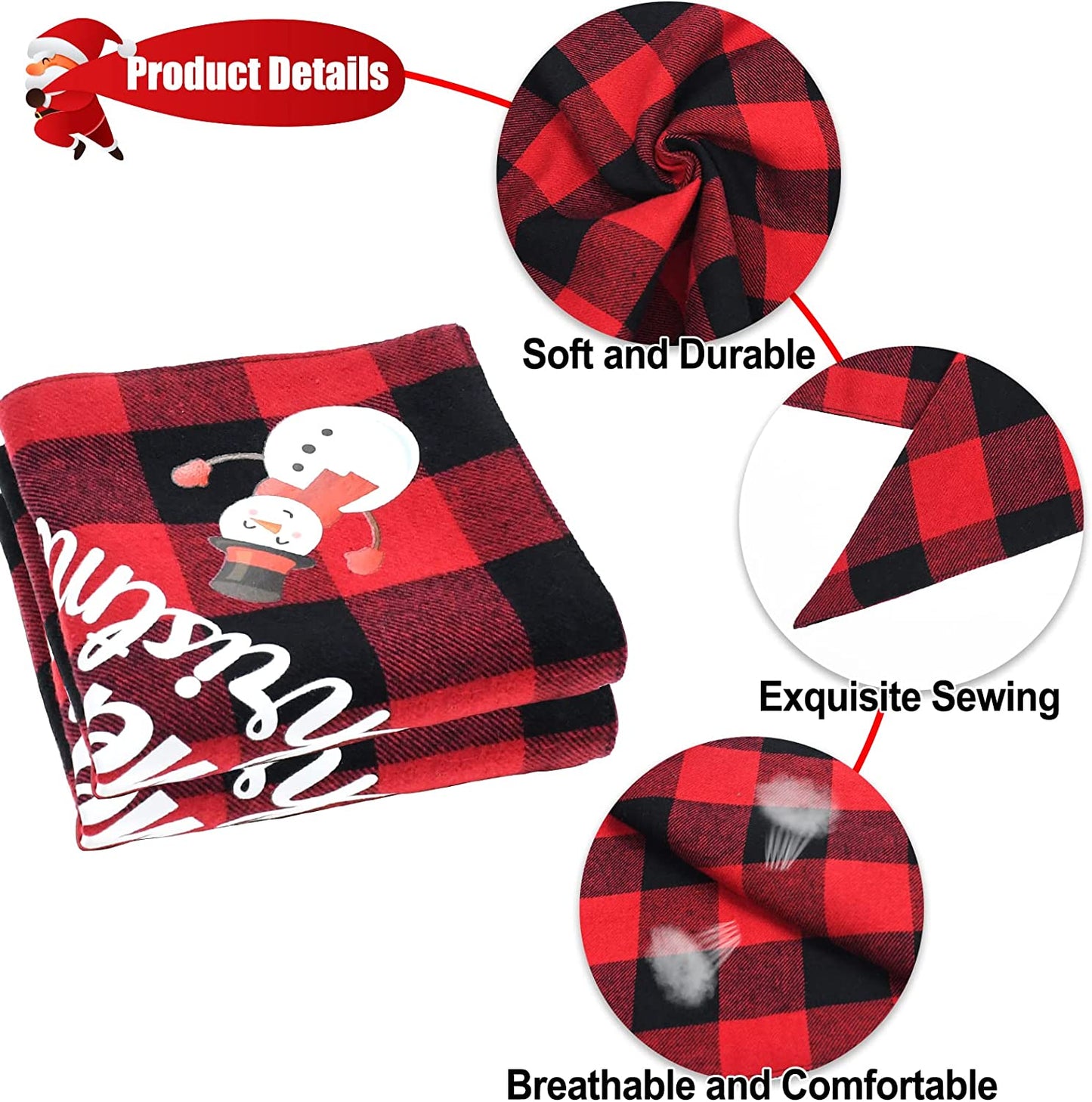 Malier 2 Pack Christmas Dog Bandana, Classic Red Green Buffalo Plaid Dog Bandana Pets Scarf Triangle Bibs Kerchief Set Pet Costume Outfit Accessories for Small Medium Large Dogs Cats Pets (Large) Animals & Pet Supplies > Pet Supplies > Dog Supplies > Dog Apparel Malier   