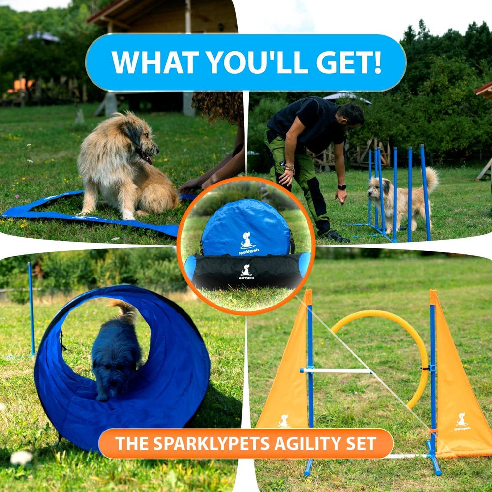 CHIE Dog Agility Training Equipment Set for Indoor & Outdoor – Complete Dog Agility Equipment for Dogs – Dog Agility Course with Weave Poles, Pause Box, Tunnel, Tire & Hurdle Jump Animals & Pet Supplies > Pet Supplies > Dog Supplies > Dog Treadmills CHIE   