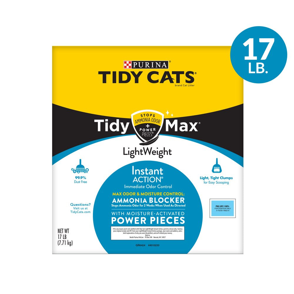 Purina Tidy Cats Lightweight Clumping Cat Litter, Tidy Max Instant Action Formula, 17 Lb. Box Animals & Pet Supplies > Pet Supplies > Cat Supplies > Cat Litter Nestlé Purina PetCare Company   