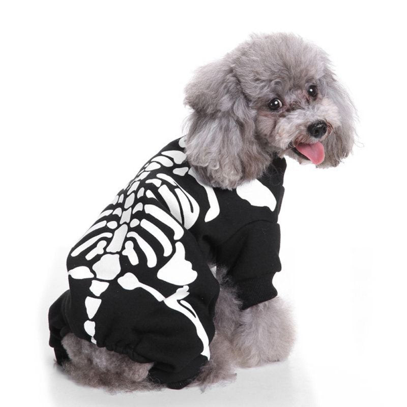 Pet Dogs Jumpsuit Halloween Skeleton Dog Hoodies, Costumes Clothes Apparel for Puppy Dog Cat, XL Animals & Pet Supplies > Pet Supplies > Cat Supplies > Cat Apparel JANDEL   