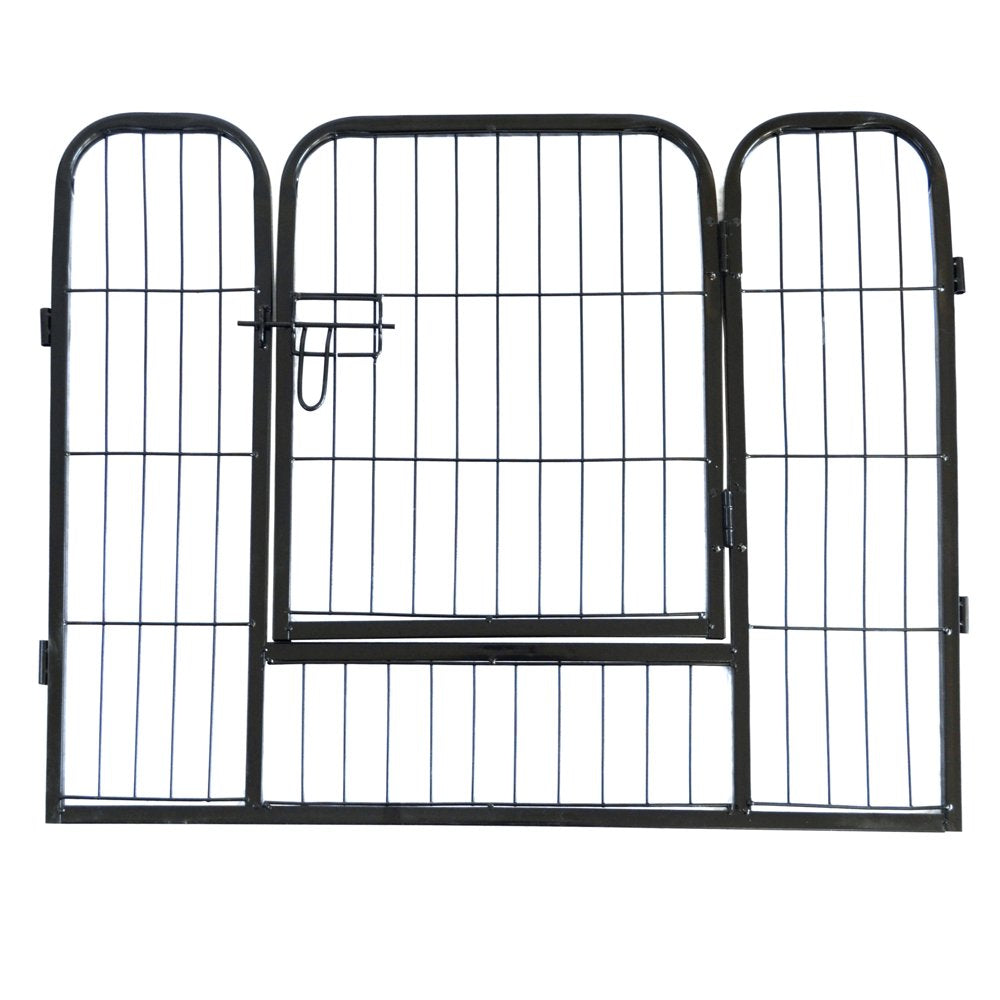 Dog Fence 8 Panels 40"H Pet Playpen Metal Outdoor Portable Camping RV Dog Fences Runs Cage Foldable Exercise Pens Fencing with Two Doors Indoor Temporary Fence for Dogs, Puppy, Garden