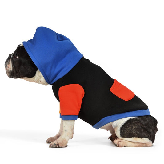 The Dodo Dog Hoodie with Pocket, Black Colorblock, Medium Dog Clothes Animals & Pet Supplies > Pet Supplies > Dog Supplies > Dog Apparel Fetch for Pets L  