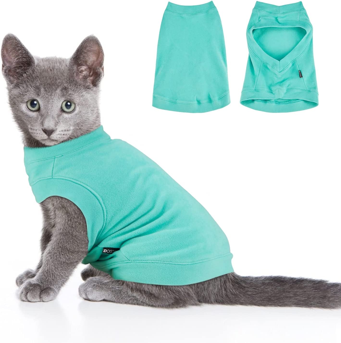 Soft Fleece Dog Sweatshirt - Warm Dog Sweaters for Small Medium Dogs Cats Cold Weather - Cat Sweater Pullover Stretchy Hoodie Easy on - Comfortable Dog Winter Clothes Pet Sweaters Vest for Doggie Animals & Pet Supplies > Pet Supplies > Dog Supplies > Dog Apparel Dociote Lake Blue S 