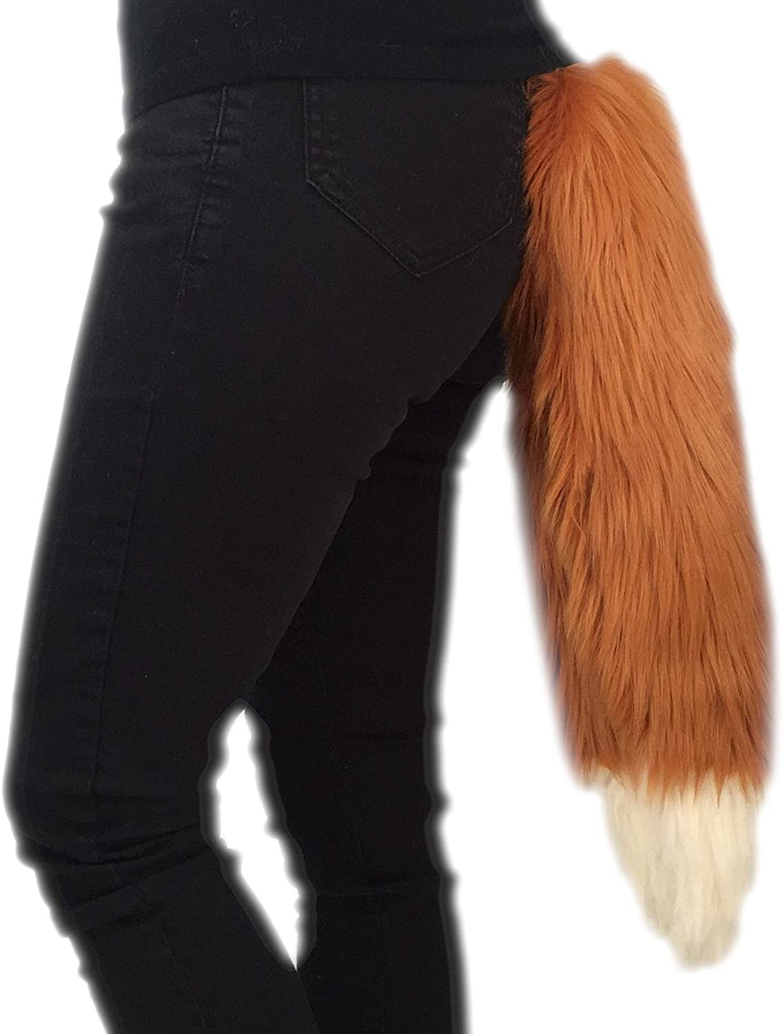 Handmade Faux Fur Tail, Luxury Animal Super Soft Costume Accessory, Pet Play, Halloween Animals & Pet Supplies > Pet Supplies > Dog Supplies > Dog Apparel Bianna Creations Fox Amber 20" 