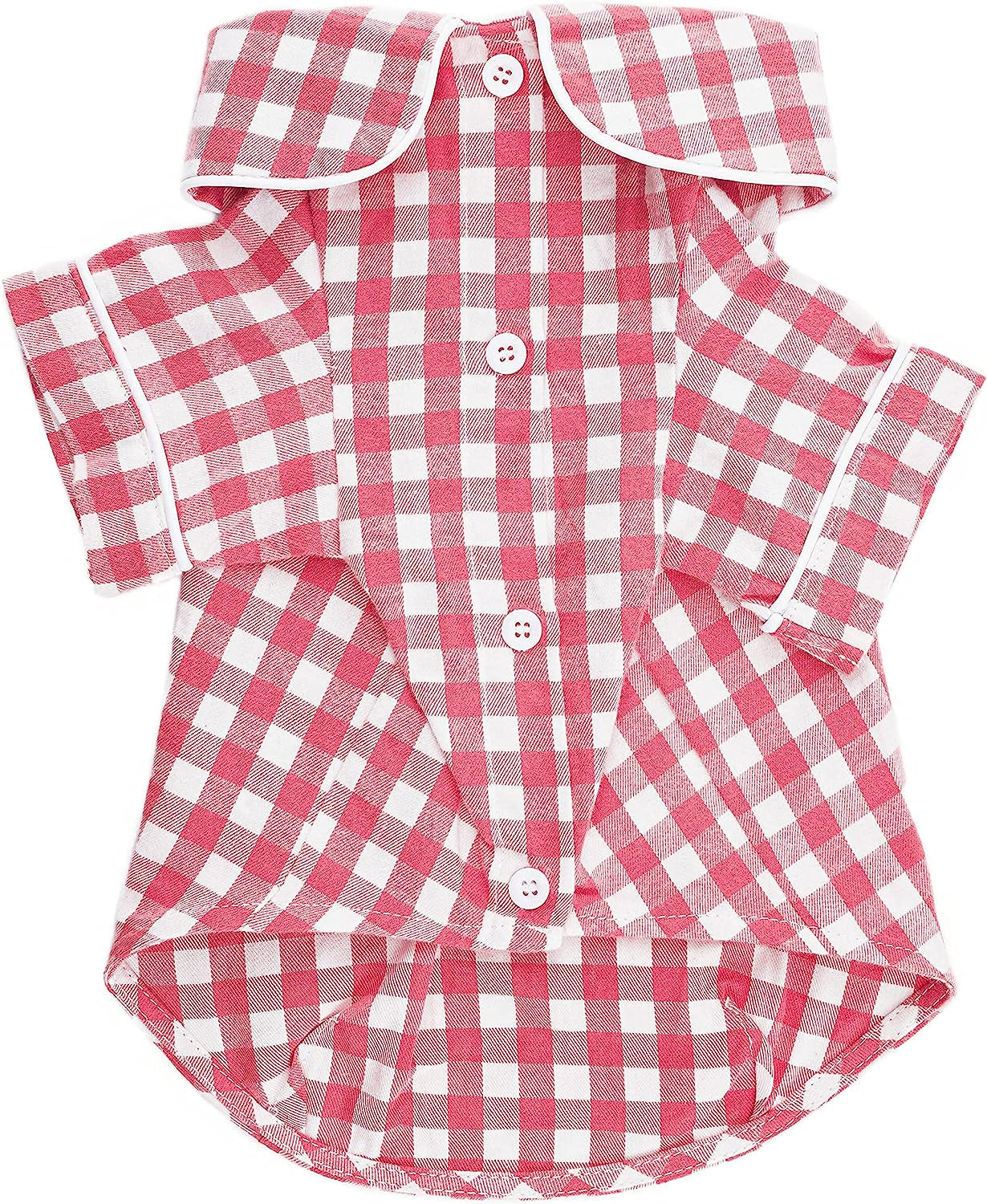 Knuffelen Dog Shirt Cotton Plaid Pajamas Puppy Clothes for Small Dogs Cats Stylish Pet Pjs Sleepwear Soft Breathable Pink S Animals & Pet Supplies > Pet Supplies > Dog Supplies > Dog Apparel Knuffelen   
