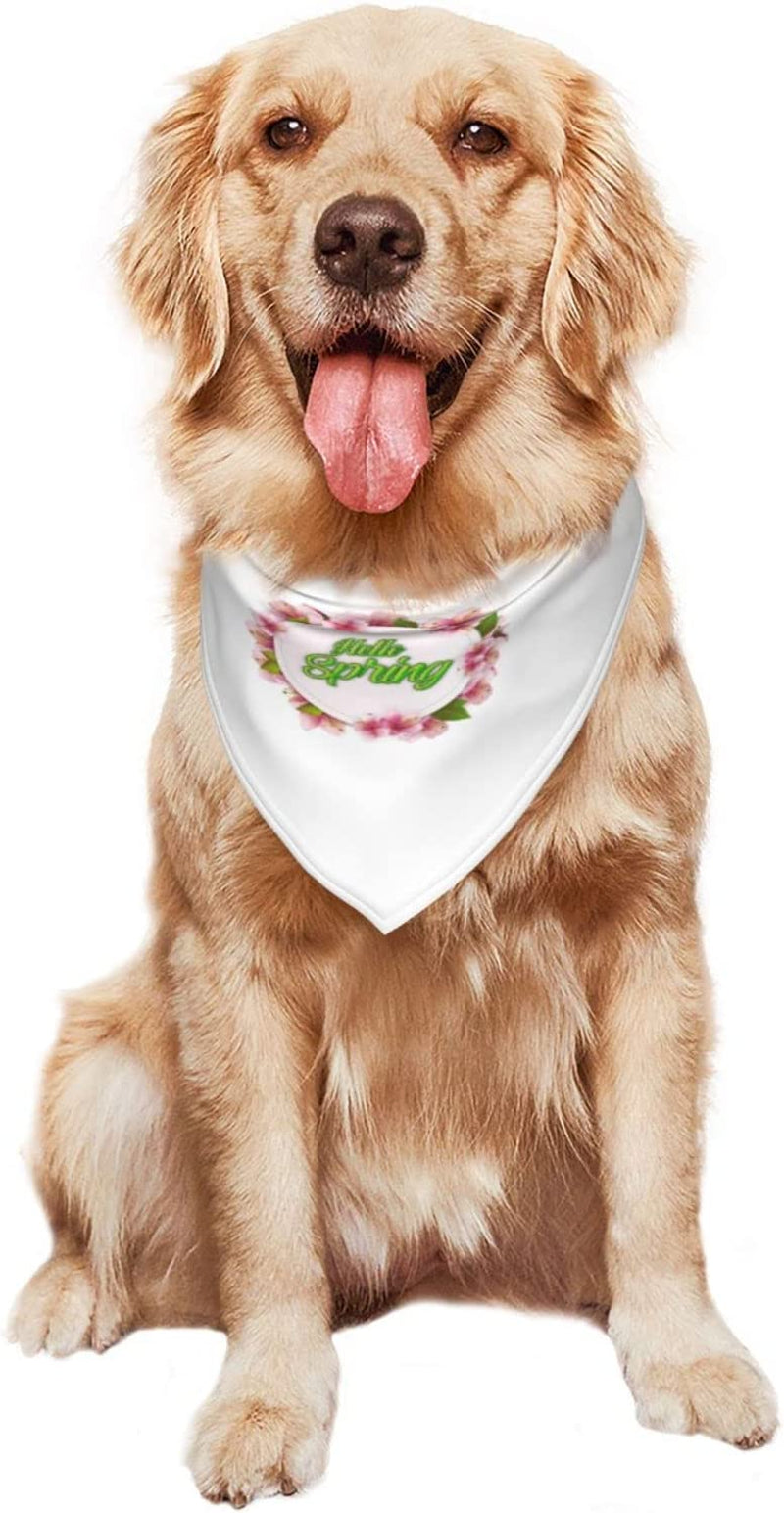 Hello Spring Floral Pet Dog and Cat Decorative Triangle Scarf,Dog Bandana,Breathable and Stain Resistant. Animals & Pet Supplies > Pet Supplies > Dog Supplies > Dog Apparel ZALTAS   