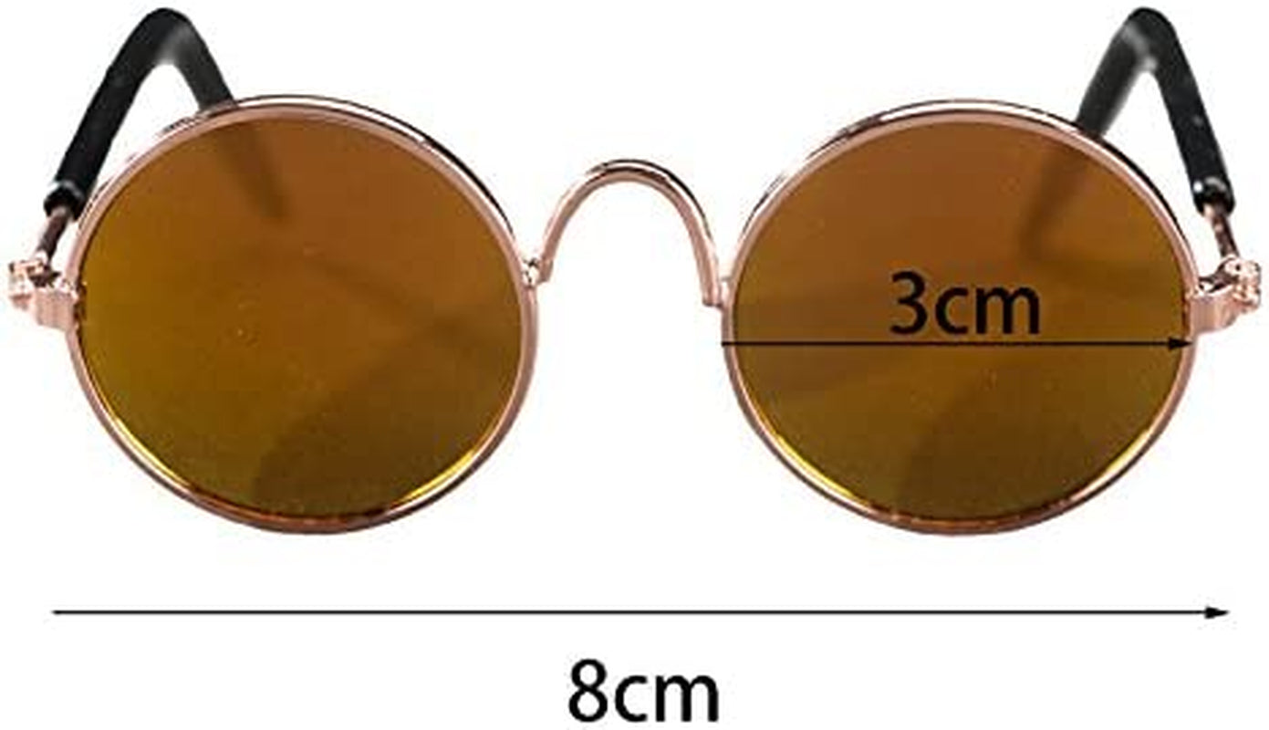 Coolrunner Cute and Funny Pet Sunglasses Classic Retro Circular Metal Prince Sunglasses for Cats or Small Dogs Fashion Costume Animals & Pet Supplies > Pet Supplies > Dog Supplies > Dog Apparel Coolrunner   