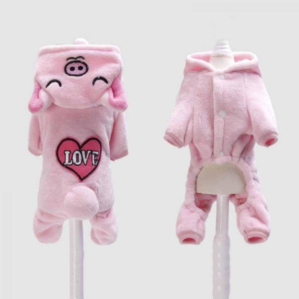Jongmart Pet Halloween Costume, Cute Pink Pig Dogs Outfit Warm Apparel for Dog Fall Winter Animals & Pet Supplies > Pet Supplies > Dog Supplies > Dog Apparel Jongmart   