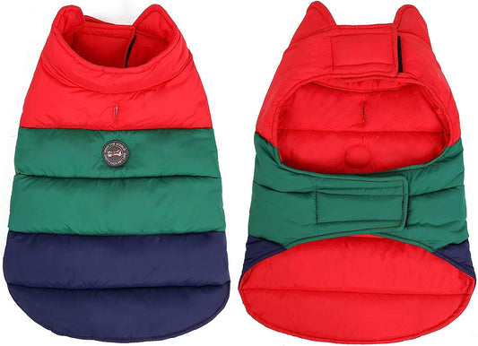 Double Sides Dog Vest Coat Winter Waterproof Colorful Pet Jacket for Small Medium Large Dogs (L, Green) Animals & Pet Supplies > Pet Supplies > Dog Supplies > Dog Apparel Besda Green + Blue + Red Large 