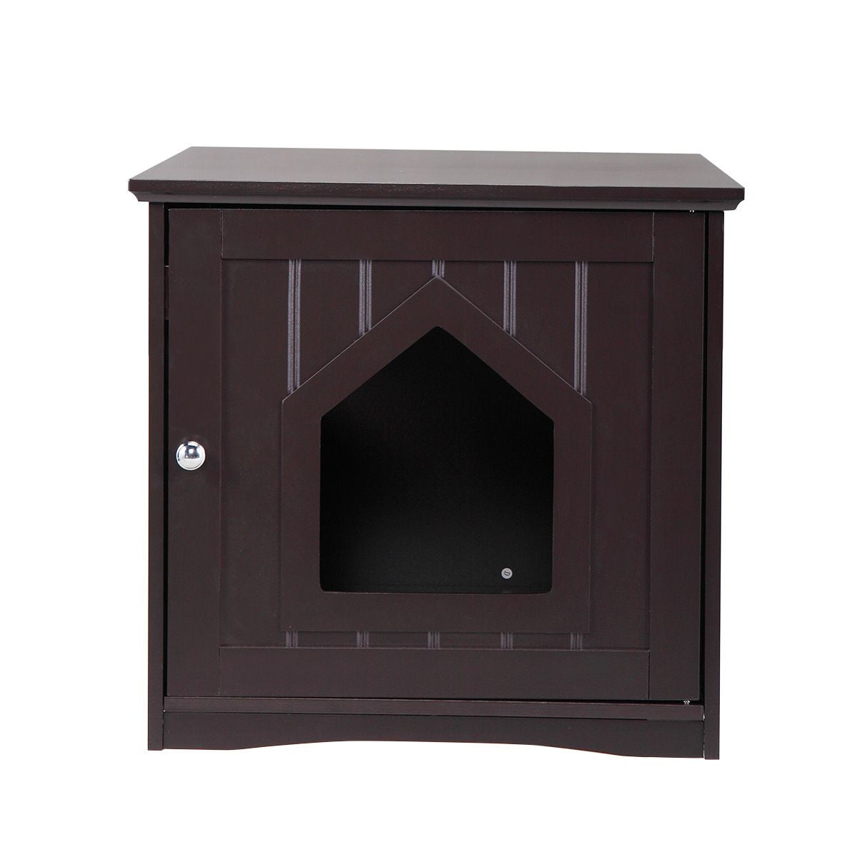 SHICHENG Decorative Cat House & Side Table - Cat Home Covered Nightstand - Indoor Pet Crate - Litter Box Enclosure - Hooded Hidden Pet Box - Cats Furniture Cabinet - Kitty Washroom Animals & Pet Supplies > Pet Supplies > Cat Supplies > Cat Furniture SHICHENG   