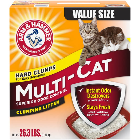 Arm & Hammer Multicat Clumping Litter, Scented 26.3Lb Animals & Pet Supplies > Pet Supplies > Cat Supplies > Cat Litter Church & Dwight Co., Inc.   
