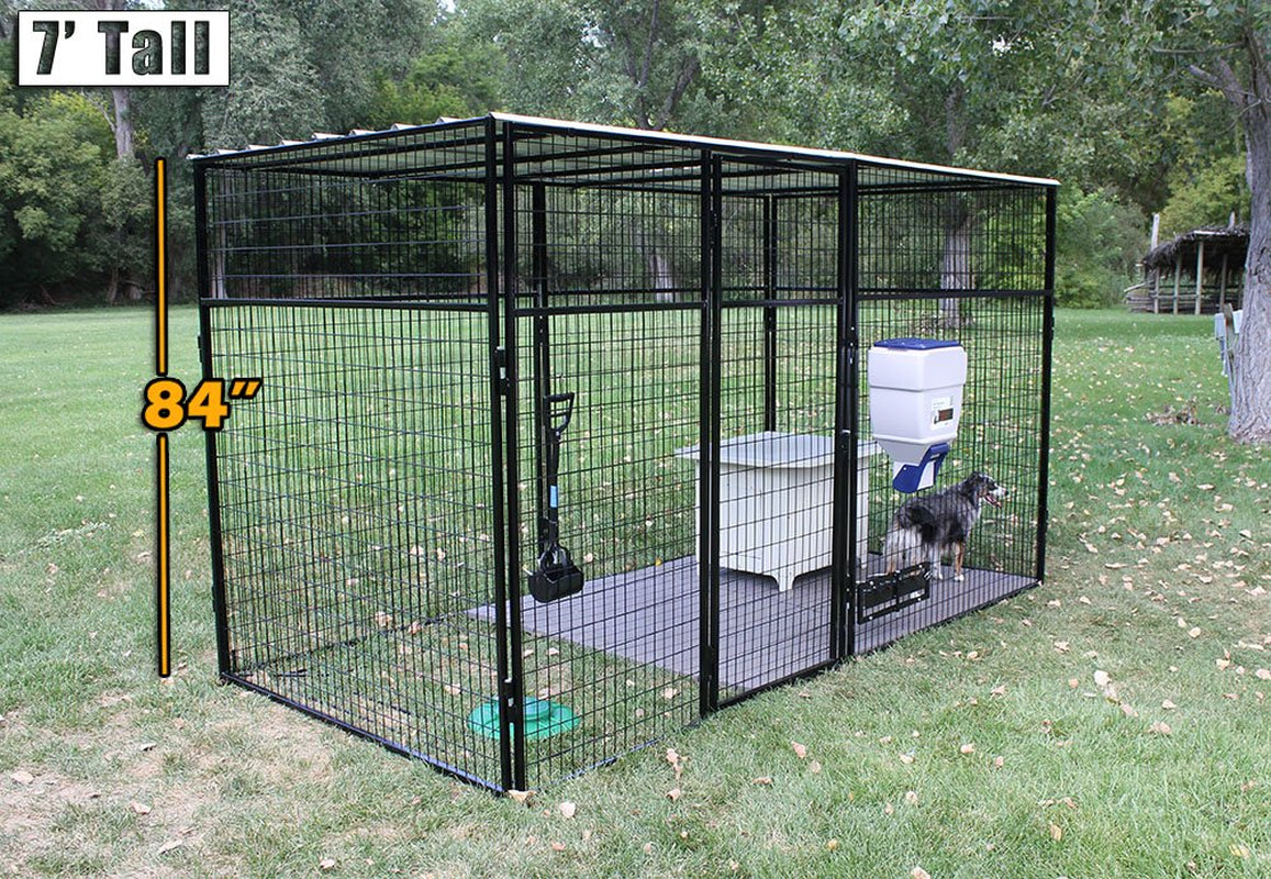 K9 Kennel Store 7' Tall 8’ X 16’ Welded Wire Ultimate Dog Kennel System