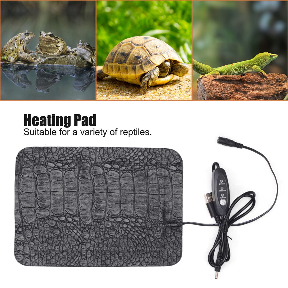 USB Reptile Leather Heating Pad, Bending Resistant Constant Temperature Heating Pad for Reptiles Tortoise Snakes Lizard Gecko Hermit Crab Turtle Amphibians  YIYING   