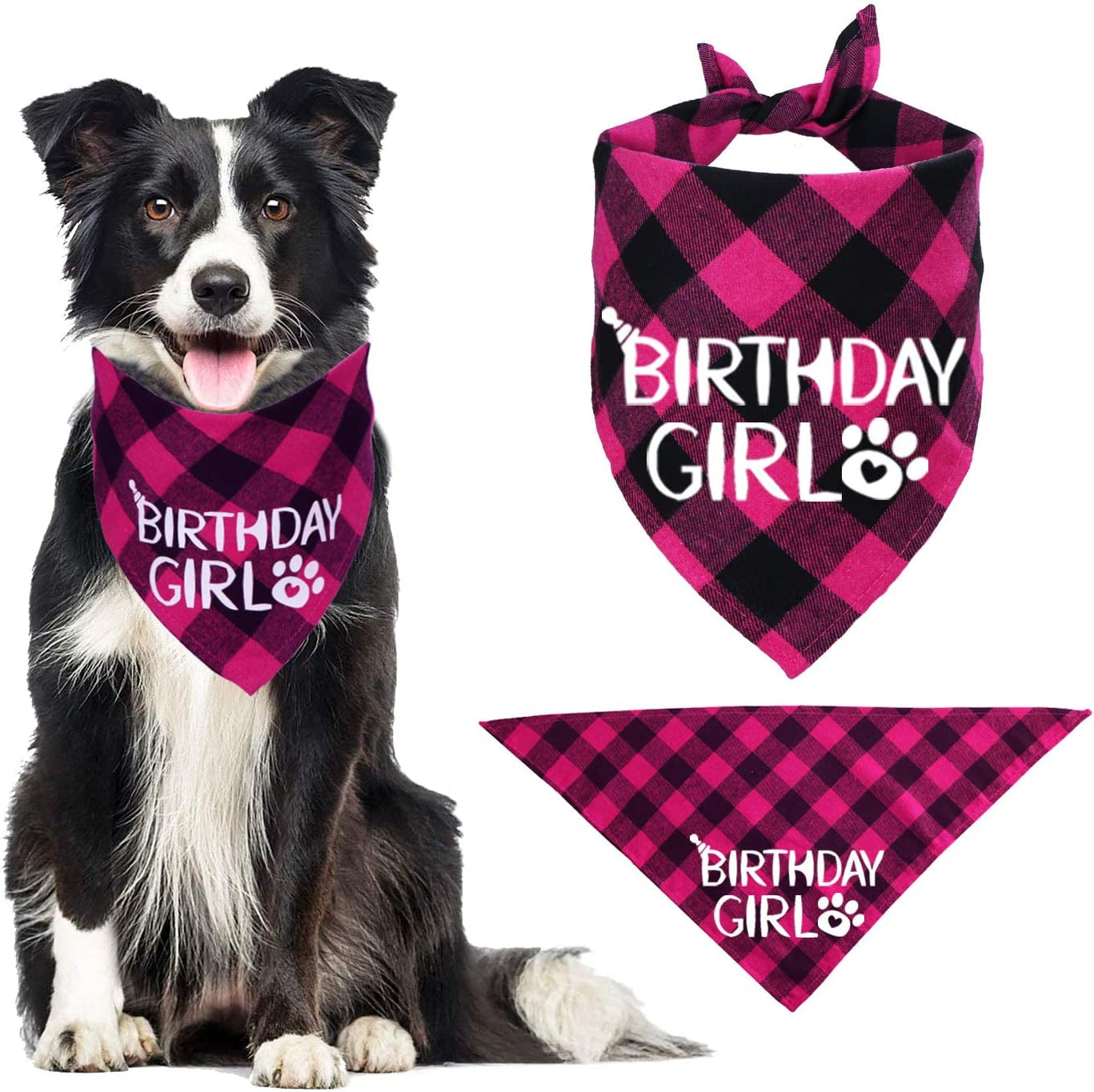 STMK Dog Birthday Bandana, Dog Birthday Girl Bandana Triangle Scarf for Dog Puppy Birthday Animals & Pet Supplies > Pet Supplies > Dog Supplies > Dog Apparel STMK   