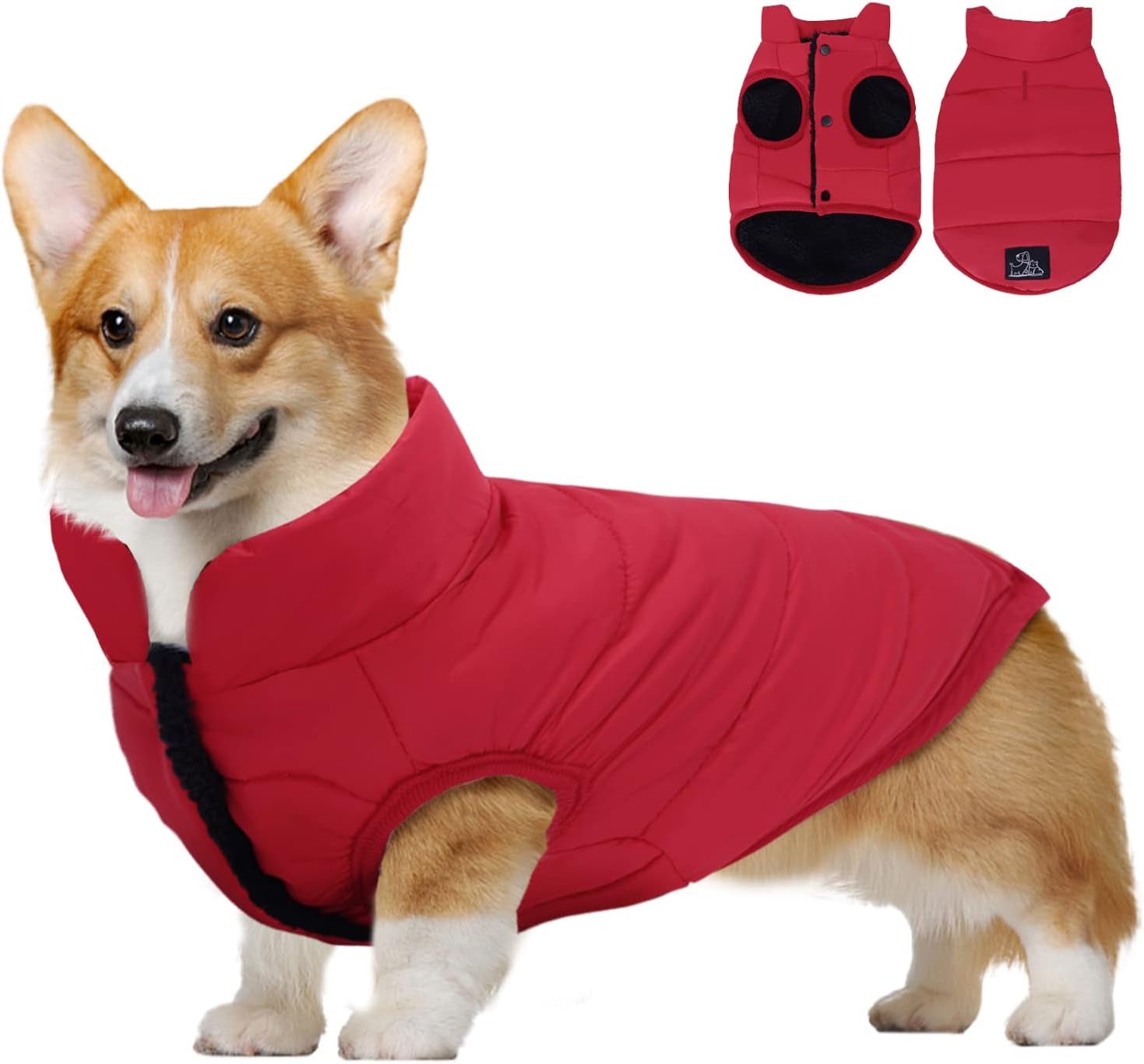 Dog Jacket, Nobleza Warm Fleece Dog Winter Coat with Leash Hole, Waterproof Outdoor Pet Clothes for Puppy Small Medium Large Dog, Ideal for Cold, Wet, Windy and Snowy Day (Red S) Animals & Pet Supplies > Pet Supplies > Dog Supplies > Dog Apparel Nobleza Red Sleeveless X-Large