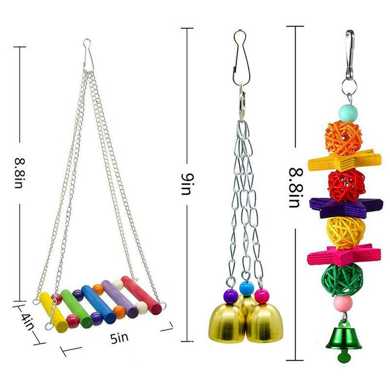 Cabina Home Bird Parrot Toys, 7 Packs Beaks Metal Rope Small Parrot Cage Bird Toys Animals & Pet Supplies > Pet Supplies > Bird Supplies > Bird Toys Aousthop   