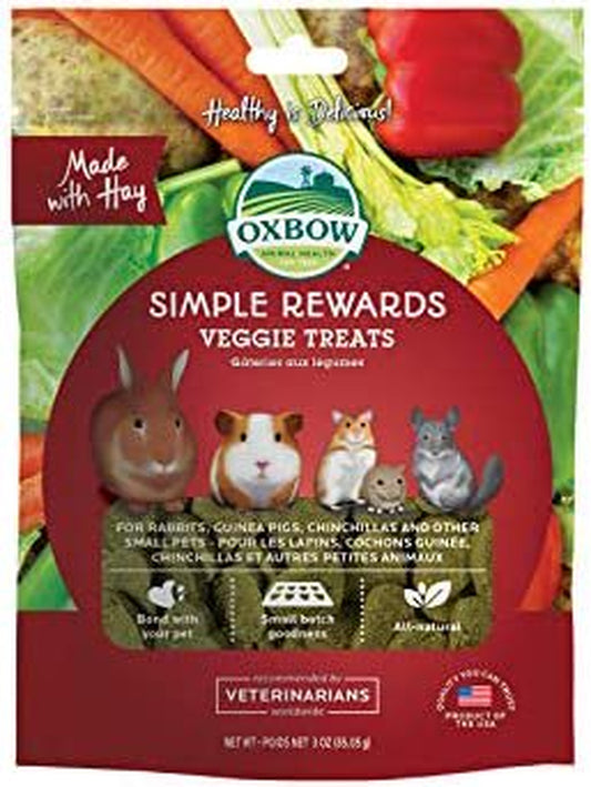 Oxbow Simple Rewards Veggie and Hay Blend Treats for Rabbits, Guinea Pigs, Chinchillas, and Small Pets