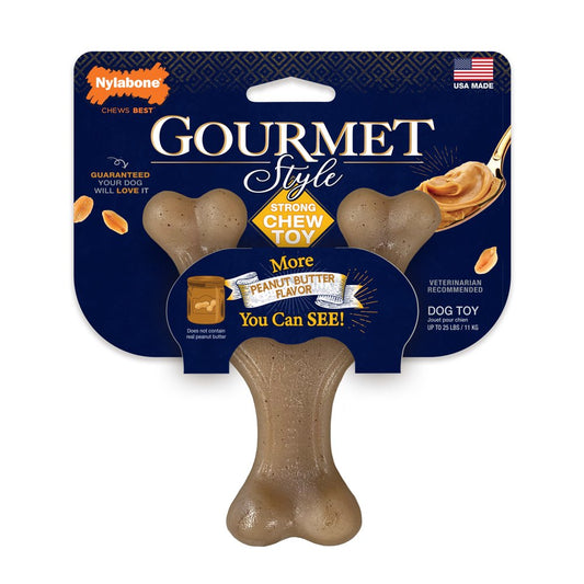 Nylabone Gourmet Style Dog Chew Toy Wishbone Peanut Butter Small/Regular (1 Count) Animals & Pet Supplies > Pet Supplies > Dog Supplies > Dog Toys Central Garden and Pet Small/Regular (1 Count)  