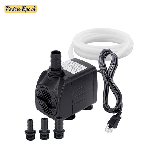 450GPH Submersible Pump 25W Ultra Quiet Fountain Water Pump, 2000L/H, with 6.5Ft High Lift, 3 Nozzles, 4.9 Feet Tubing for Aquarium, Fish Tank, Pond, Hydroponics, Statuary (450GPH)