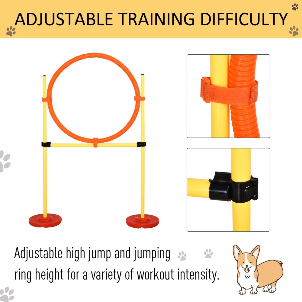 Pawhut 3Pc Portable Dog Obstacle Course Backyard Agility Set W/ Adjustable Poles Animals & Pet Supplies > Pet Supplies > Dog Supplies > Dog Treadmills Aosom LLC   