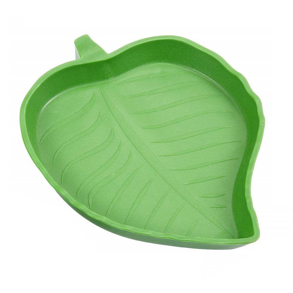 Catinbow Leaf Reptile Food Water Bowl Flat Drinking and Eating Dish Tortoise Habitat Accessoriestortoise Habitat Accessories Reptile Food Bowl Water Plate for Turtle Lizards Hamsters Snakes Convenient Animals & Pet Supplies > Pet Supplies > Small Animal Supplies > Small Animal Habitat Accessories Catinbow   