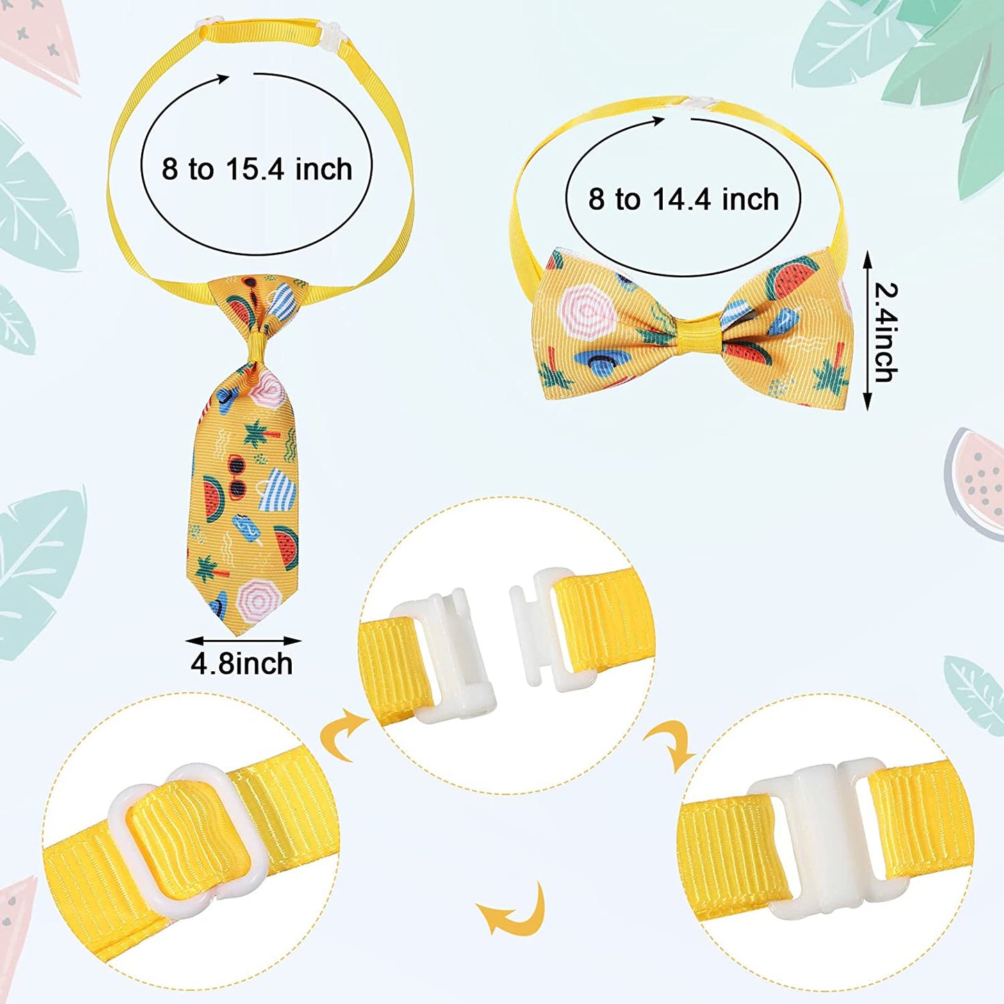 40 Pieces Dog Bow Tie Collar Set Includes 20 Bowties and 20 Neckties with Adjustable Collar Summer Pet Tie Set Cooling Summer Style Dog Accessories for Small Medium Dog Puppy Cat Summer Wearing Animals & Pet Supplies > Pet Supplies > Dog Supplies > Dog Apparel Weewooday   