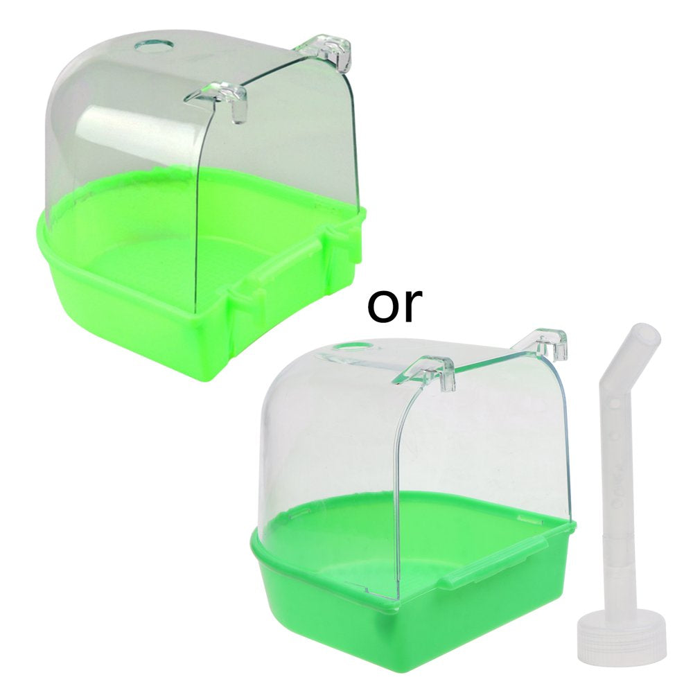 BOOYOU Bird Bath Box Parrot Bathing Cage Accessory for Small Birds Parakeet Canary Budgerigar Lovebirds Transparent Top Animals & Pet Supplies > Pet Supplies > Bird Supplies > Bird Cage Accessories BOOYOU   