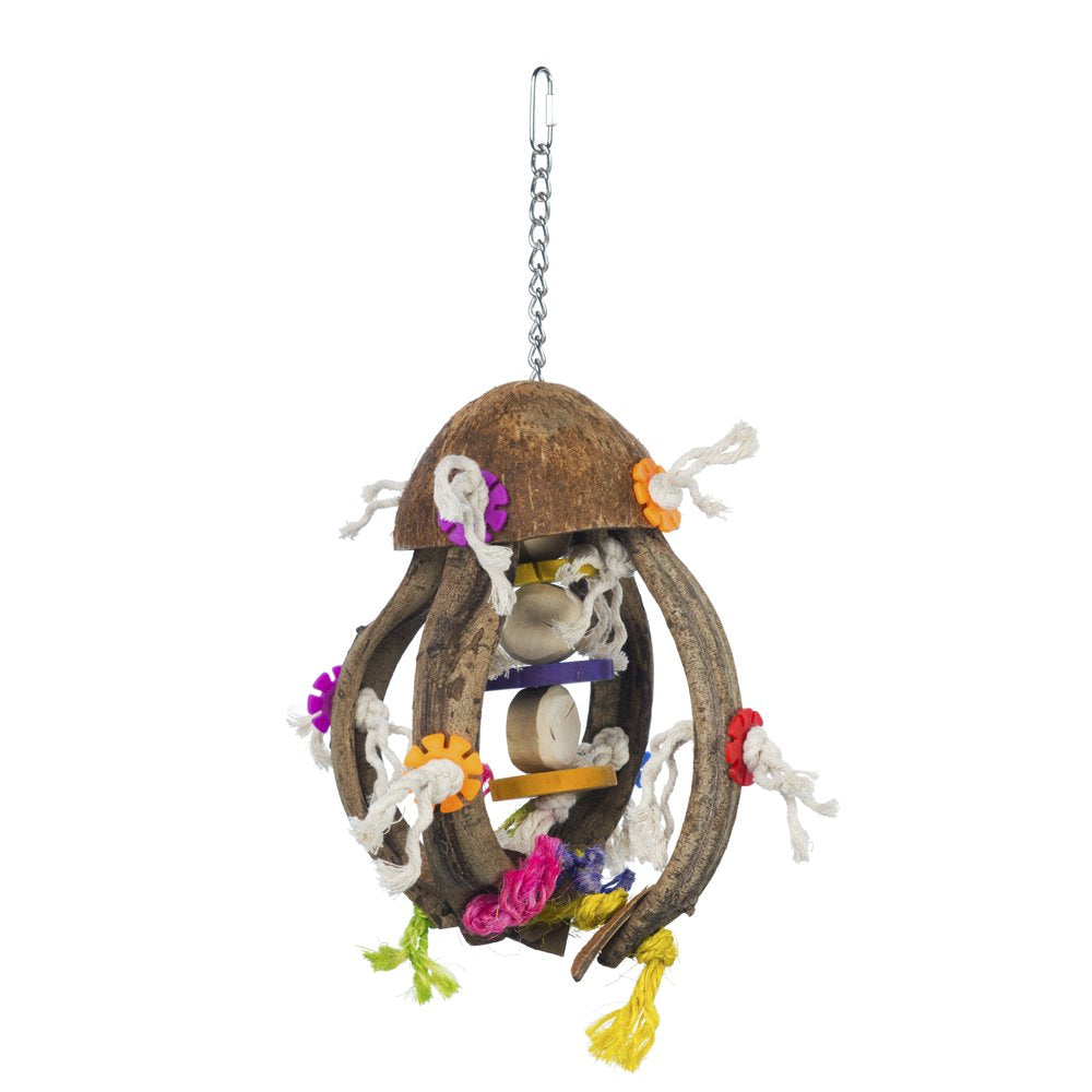 Prevue Pet Products Playful Wood and Rope Jellyfish Bird Toy