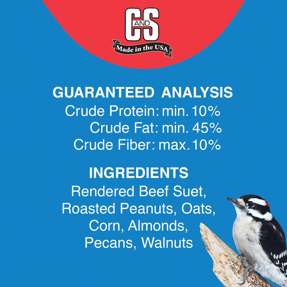 C&S Woodpecker Suet Treat, 11 Oz Cake, Wild Bird Food Animals & Pet Supplies > Pet Supplies > Bird Supplies > Bird Food Central Garden and Pet   