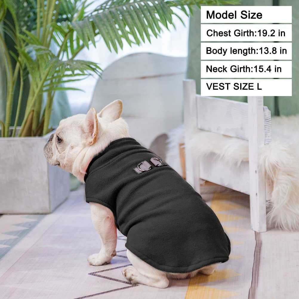 BEAUTYZOO Dog Fleece Vest Sweater Winter Jacket for Small and Medium Dogs with D-Ring Leash Cold Weather Coat Hoodie for XS S M Dogs Boy or Girls Animals & Pet Supplies > Pet Supplies > Dog Supplies > Dog Apparel BEAUTYZOO   